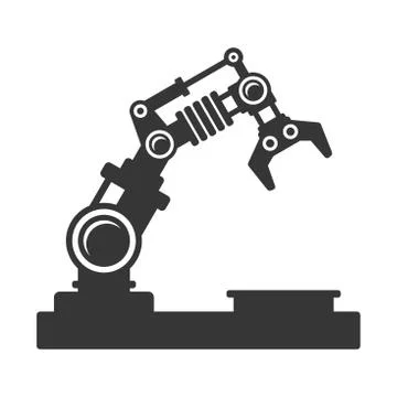 Mechanical Robot Arm Icon. Vector Stock Illustration