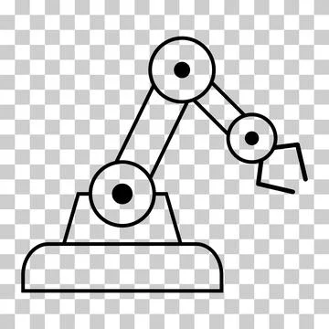 Mechanical robot arm machine icon, technology hydraulic robotic hand, vector Stock Illustration