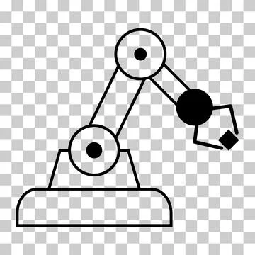 Mechanical robot arm machine icon, technology hydraulic robotic hand, vector Stock Illustration