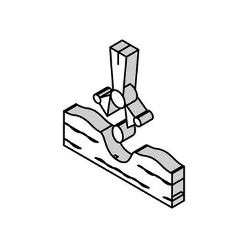 Mechanical robot sowing isometric icon vector illustration Stock Illustration