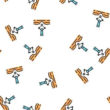 Mechanical robot sowing vector seamless pattern Illustrazione stock