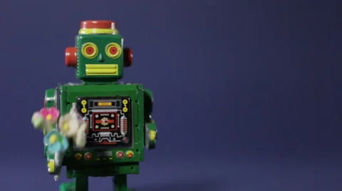 Mechanical robot toy boy Stock Footage 47001187