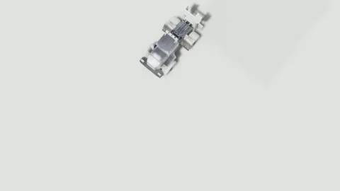 Mechanical Robotic Arm Component Moving on White Background 스톡 동영상 331049490