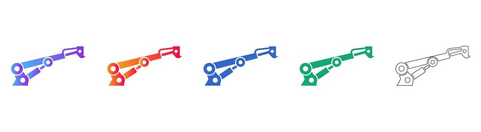 Mechanical Robotic Arm Component Set Stock Illustration