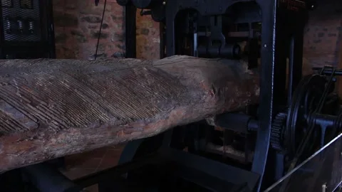 Mechanical Sawing Circular Machine Stock Footage 91010648