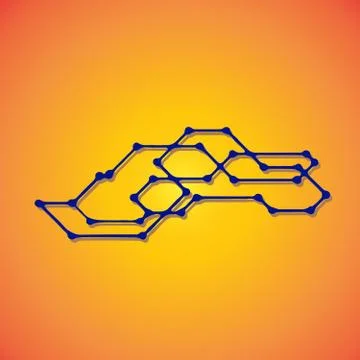 Mechanical schemes, engineering drawing with geometric parts mechanism Stock Illustration