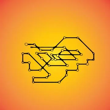 Mechanical schemes, vector engineering drawing with geometric parts mechani.. Stock Illustration