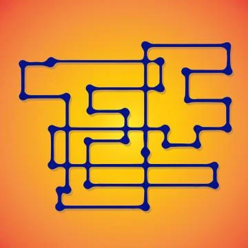 Mechanical schemes, vector engineering drawing with geometric parts mechanism Illustrazione stock