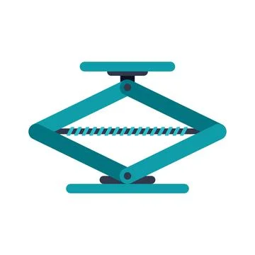 Mechanical scissor jack device for lifting and support Stock Illustration