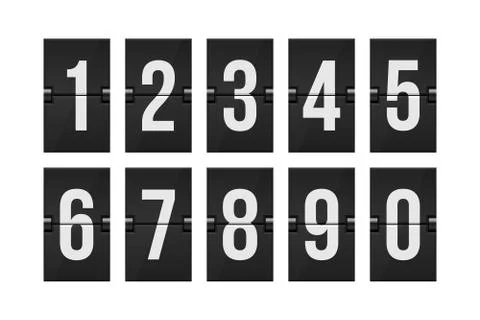 Mechanical scoreboard numbers vector illustration Stock Illustration