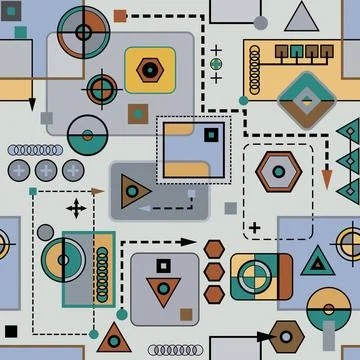 Mechanical seamless pattern 2.1 Mechanical seamless pattern 2.1. Color bri... Foto stock