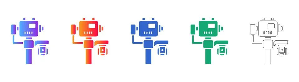 Mechanical Sensor System Icon Set Иллюстрация