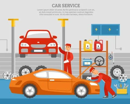 Mechanical Services Of Car Stock Illustration