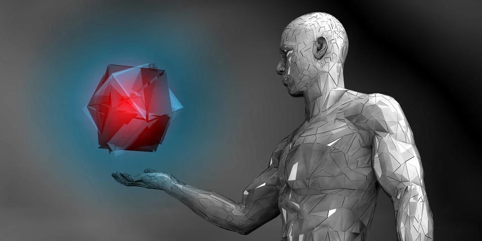 Mechanical Soul Erosion Through Technological Abstract Design Ilustração Stock