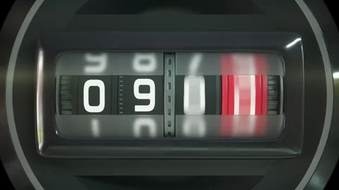 Mechanical Spinning Number Countdown Display 10 to Zero Stockbeeldmateriaal 295932995