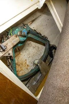 Mechanical steering system with metal frame 库存照片
