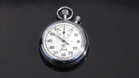 Mechanical stopwatch on a black background Video stock 959295