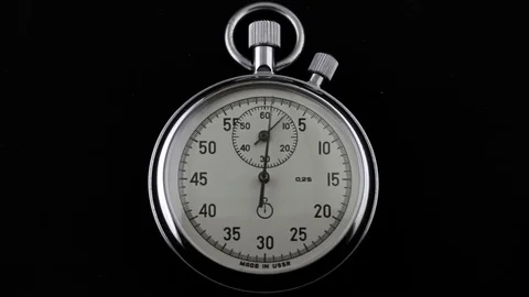 Mechanical Stopwatch Two-button On A Black Background Stock Footage 71399407
