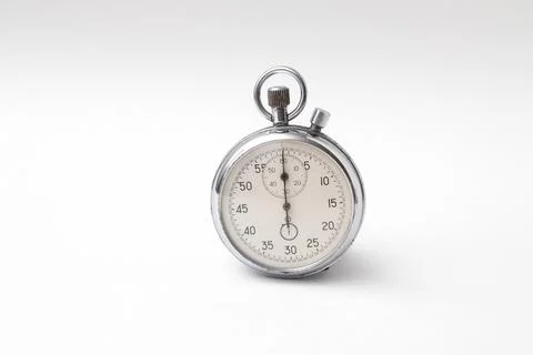 Mechanical stopwatch on white background Stock Photos
