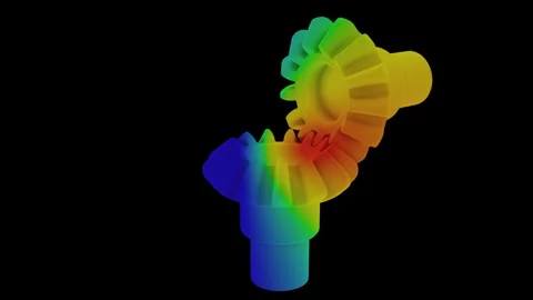 Mechanical stress analysis video of 2 gears 動画素材 250159882