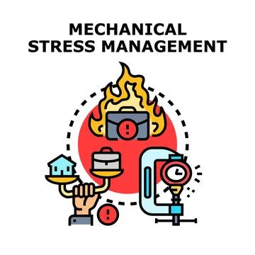 Mechanical stress management concept managing work life balance Stock Illustration