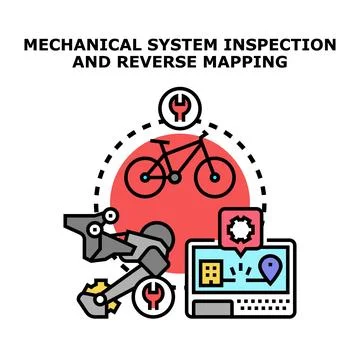 Mechanical system inspection and reverse engineering mapping service 库存插图