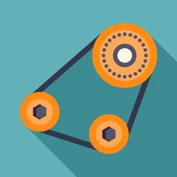 Mechanical system with timing belt and pulleys Stock Illustration