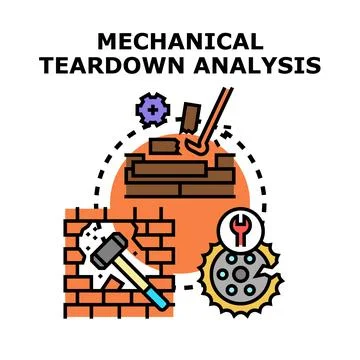 Mechanical teardown analysis concept with deconstruction process Stock Illustration