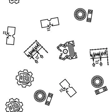 Mechanical technology engineer vector seamless pattern Illustrazione stock