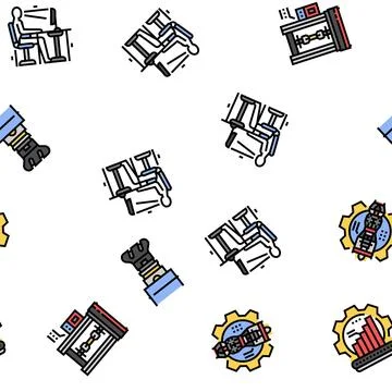 Mechanical technology engineer vector seamless pattern Stock Illustration