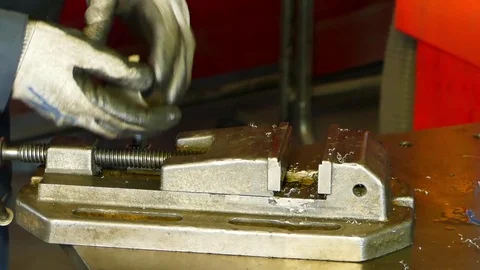 Mechanical threading on steel pipe. Stock Footage 83623613