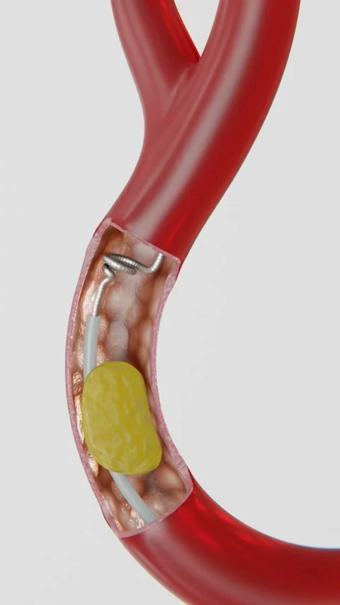 Mechanical Thrombectomy process (clot removing )video in vertical format | Stock Footage 327690221