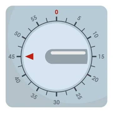 Mechanical timer icon, flat style 스톡 일러스트