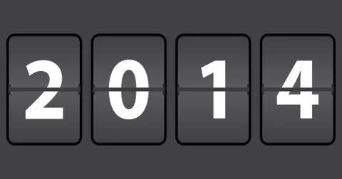 Mechanical timetable with new year 2014 Stock Illustration