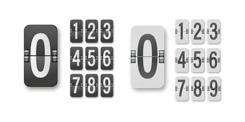 Mechanical timetable scoreboard information board display numbers. Vector. Stock Illustration