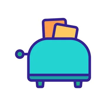 Mechanical toaster with two slices of bread icon vector outline illustration Illustrazione stock