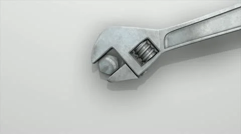 Mechanical tool, spanner and nut. Stock Footage 12032713