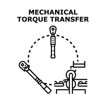 Mechanical torque transfer tool engineering concept Stock Illustration