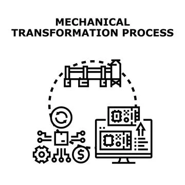 Mechanical transformation process concept vector illustration Stock Illustration