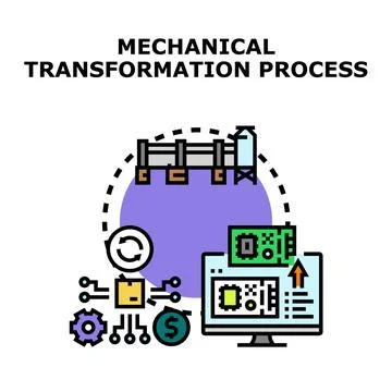 Mechanical transformation process concept vector illustration Ilustração Stock