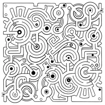 Mechanical vector maze Stock Illustration