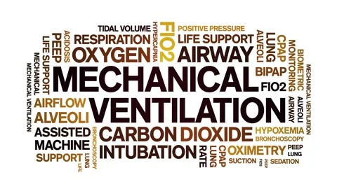 Mechanical Ventilation animated word cloud,animation kinetic typography loop. Stock Footage 306517058