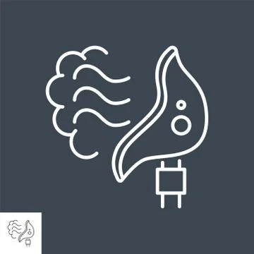 Mechanical ventilation related vector thin line icon. Stock Illustration