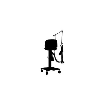 Mechanical ventilator icon. Simple style covid-19 poster background symbol... Stock Illustration