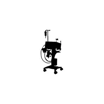 Mechanical ventilator icon. Simple style covid-19 poster background symbol... Stock Illustration