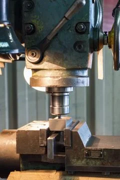 Mechanical vertical milling machine. Stock Photos