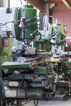 Mechanical vertical milling machine. Stock Photos