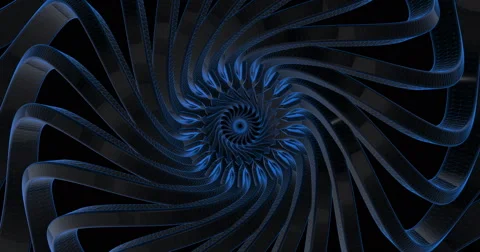 Mechanical Visual Rotating Seamless Loop Future Blue Video stock 49885158