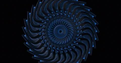 Mechanical Visual Rotating Seamless Loop Drak Blue Stock Footage 49892506