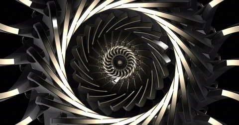 Mechanical Visual Rotating Seamless Loop Arrow Flower Video stock 49894003